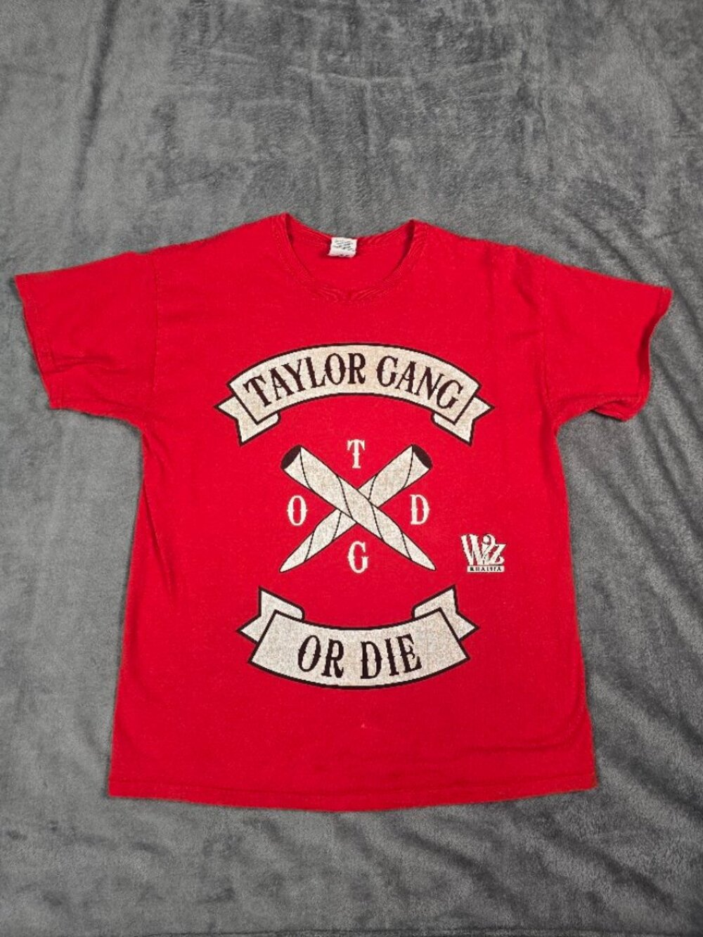 Wiz Khalifa Taylor Gang Or Die Rap Tee Red Mens Large